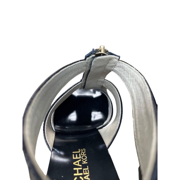 Michael Kors Black Patent Leather Berkley T-Strap 4" Heels SKU 9531 - Picture 11 of 16